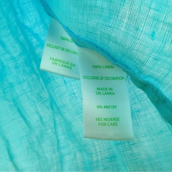 Lilly Pulitzer Blue Horizon Sarasota Linen Tunic Top Button Front Boho Blouse - Picture 6 of 6